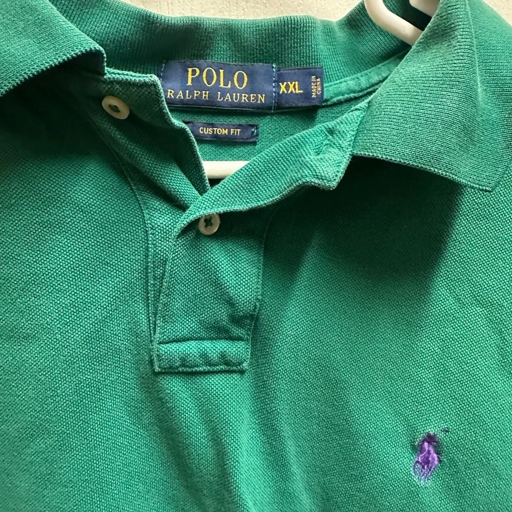 Ralph Lauren Men's Green Polo Shirt pre loved, size XXL # 433